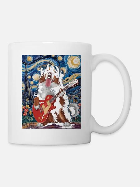 Hunde Starry Night Stil - Tasse - Weiß