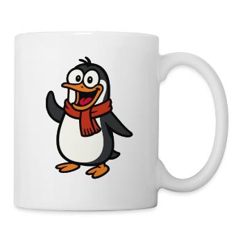 Pingouin joueur avec une écharpe rouge - Mug blanc - blanc - Droite