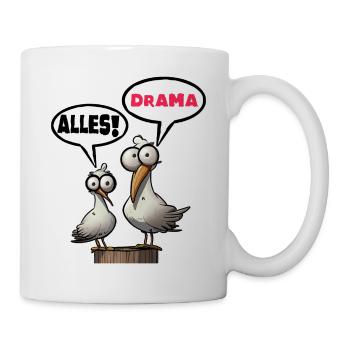 Mouettes humoristiques avec bulles de dialogue Tout drame - Mug blanc - blanc - Droite