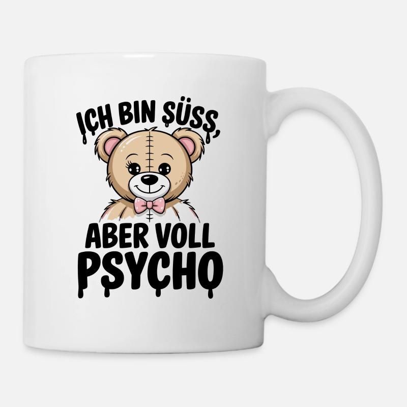 Kuscheliger Teddybär Mit Schleife - Alles Wird Gut - Tasse - Weiß