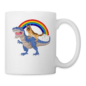 Balade en dinosaure du berger allemand - Mug blanc - blanc - Droite