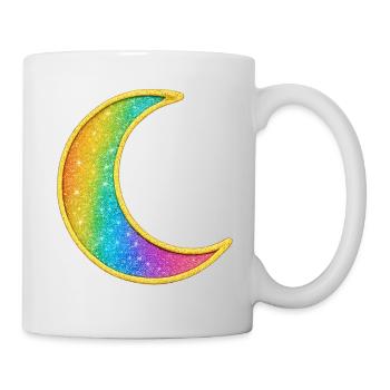Conception de paillettes de lune arc-en-ciel - Mug blanc - blanc - Droite