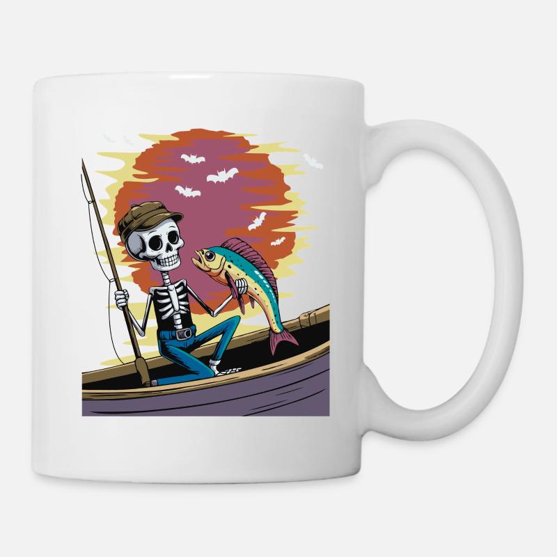 Skeleton angler at sunset dolphinfish mahi - Mug - white