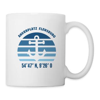 Flensburg Ostsee Schleswig Holstein Koordinaten - Tasse - Weiß - Rechts