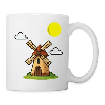 Picturesque vintage-style windmill print - Mug - white - Right