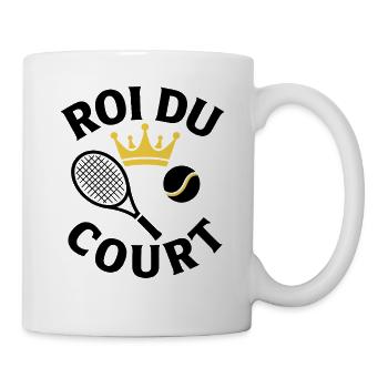 König des Platzes Geschenk Tennisspieler - Tasse - Weiß - Rechts