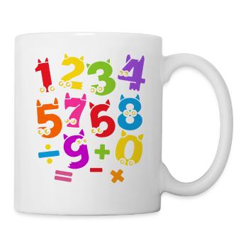 Motif Monstre Numérique Vibrant du Jour des Nombres - Mug blanc - blanc - Droite