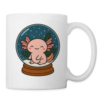 Axolotl in Schneekugel Weihnachten - Tasse - Weiß - Rechts
