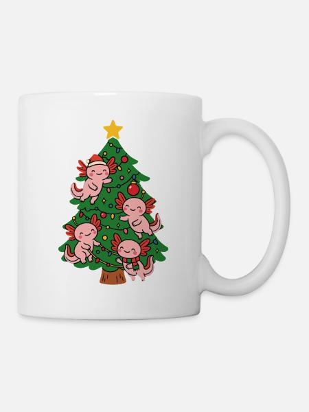 Axolotl schmücken Weihnachtsbaum - Tasse - Weiß