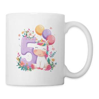 Licorne Anniversaire 5 Numéro d’anniversaire - Mug blanc - blanc - Droite