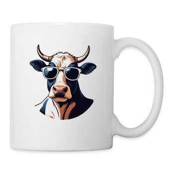 Casual cow with sunglasses - Mug - white - Right