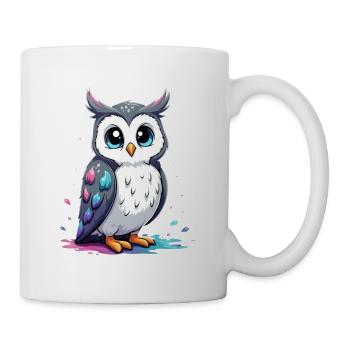 Niedliche Manga Eulenkunst für Kinder - Tasse - Weiß - Rechts