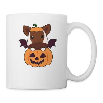 Okapi Happy Halloween Pumpkin Bat Costume - Mug - white - Right