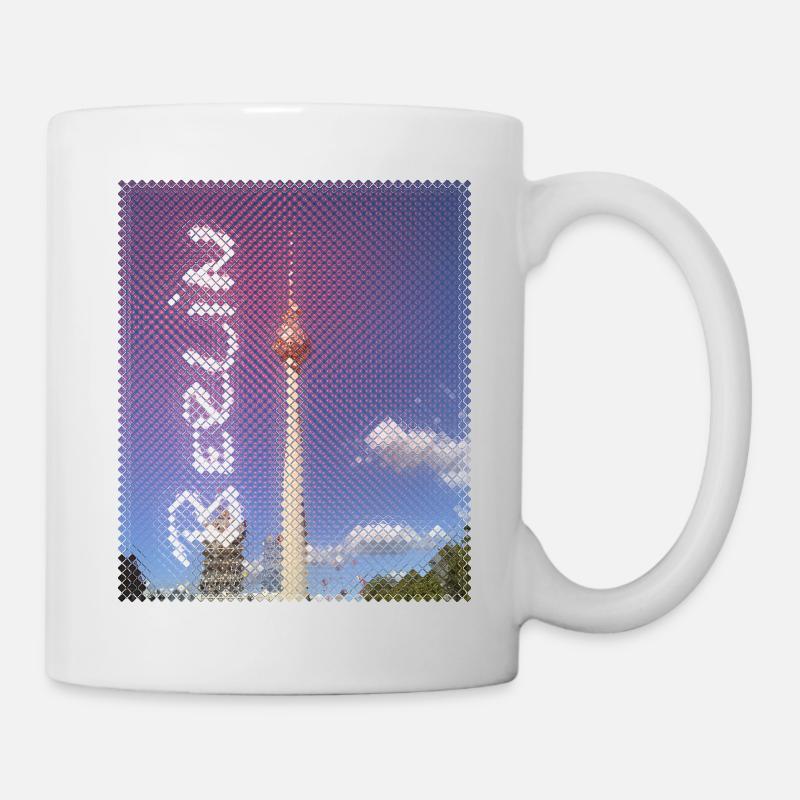 Berlin TV Tower Neon Design - Mug - white