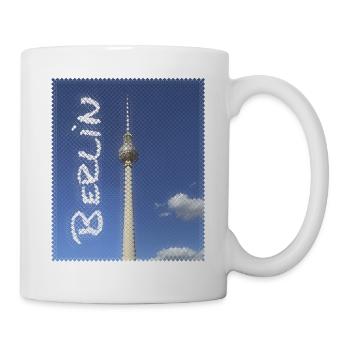 Berlin TV Tower Neon Design - Mug - white - Right
