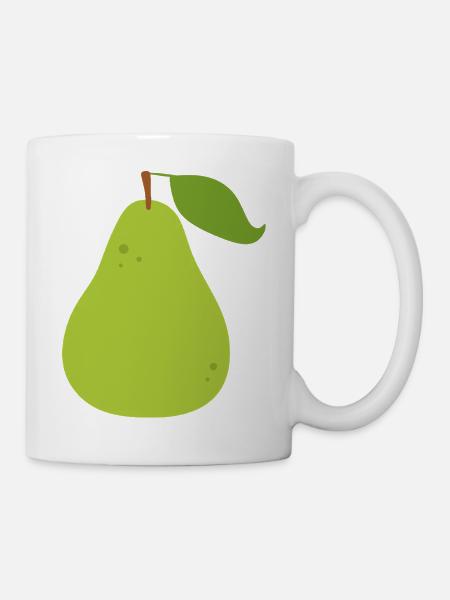 Lebendige grüne Birne Illustration - Tasse - Weiß