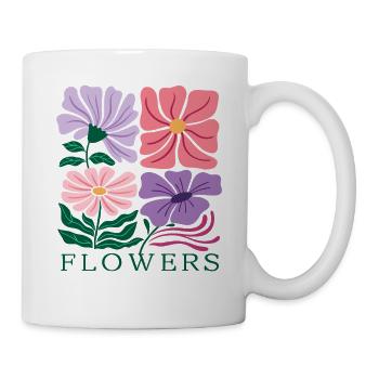 Florales Muster mit Pastell Blumen Flowers - Tasse - Weiß - Rechts
