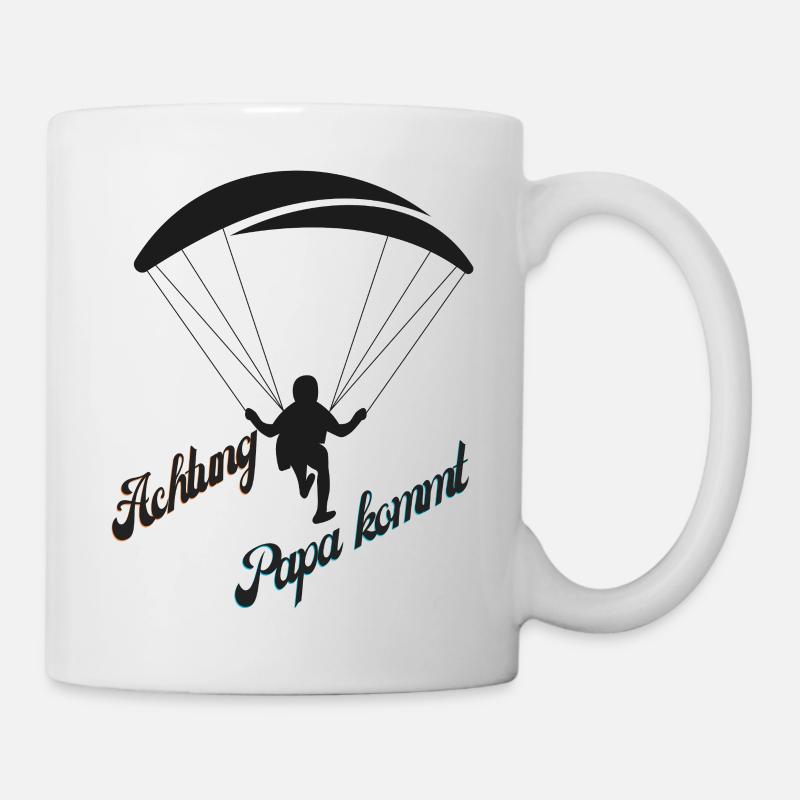 Papa Kommt mit Fallschirm - Tasse - Weiß