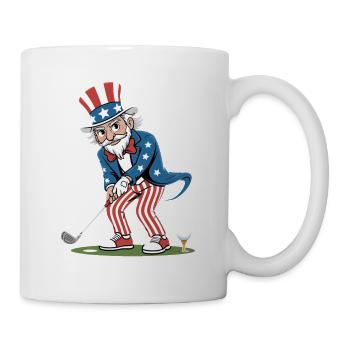 Golf Player Grandpa Independence Day 4th of July - Tasse - Weiß - Rechts