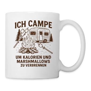 Ich Campe für Kalorien Und Marshmallows - Tasse - Weiß - Rechts