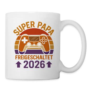 Being a Father SUPER DAD UNLOCKED 2026 FUNNY - Mug - white - Right
