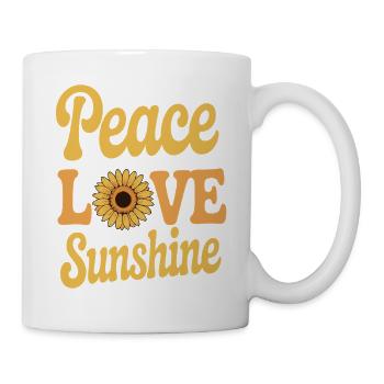 Sunflower - peace &amp; love - Mug - white - Right
