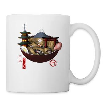 Kawaii Japanese Ramen Bowl with Mount Fuji - Mug - white - Right