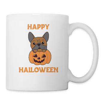 Bulldog in pumpkin cute dogs Happy Halloween - Mug - white - Right