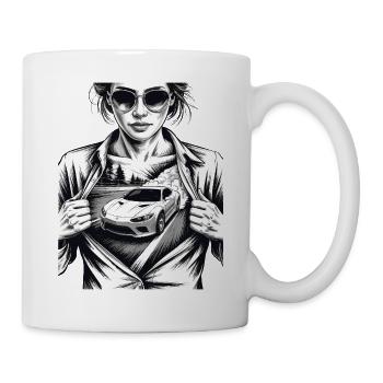 Conception de voiture de course - Mug blanc - blanc - Droite