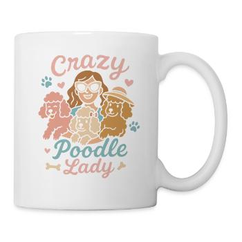 Dame caniche folle - Mug blanc - blanc - Droite