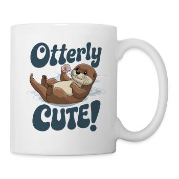 Otterly Cute Otter With Shell - Mug - white - Right
