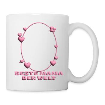 Beste Mama der Welt – Herzrahmen - Tasse - Weiß - Rechts