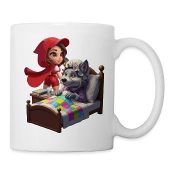 Little Red Riding Hood at Grandma Wolf's - Mug - white - Right