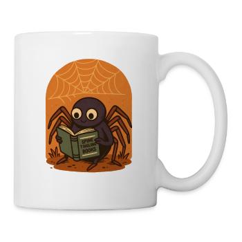 Spider reader insect design with sunset - Mug - white - Right