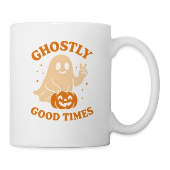 Schauriger Geist mit Kürbis für Halloween - Tasse - Weiß - Rechts