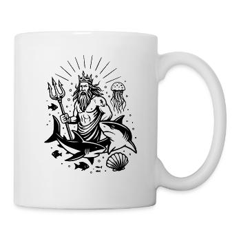 Poseidon – God of the Sea Tattoo Design - Mug - white - Right