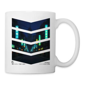Neon-Stadt bei Nacht 1 - Pfeile - Tasse - Weiß - Rechts