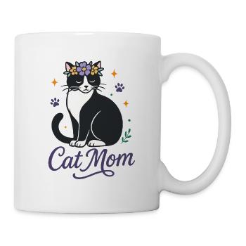Cat Mom Floral cat love for cat moms - Mug - white - Right