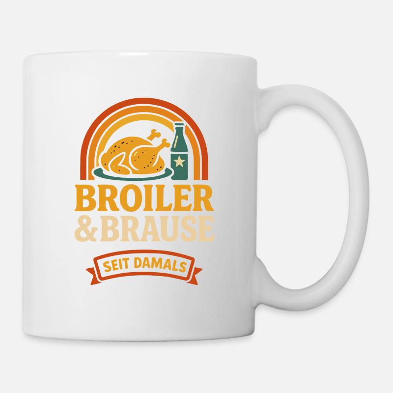 Broiler & Brause – Retro Ostalgie seit damals - Tasse - Weiß