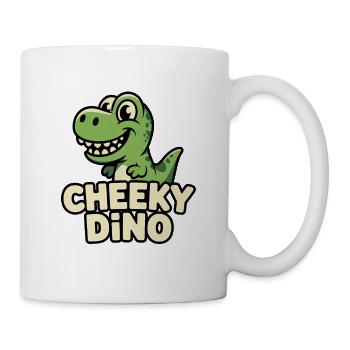 Cheeky Dino frecher grüner Cartoon Dinosaurier - Tasse - Weiß - Rechts