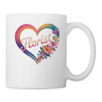 Cœur de fleuriste avec des fleurs - Mug blanc - blanc - Droite