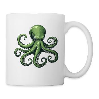 Unterwasser Kraken Illustration - Tasse - Weiß - Rechts