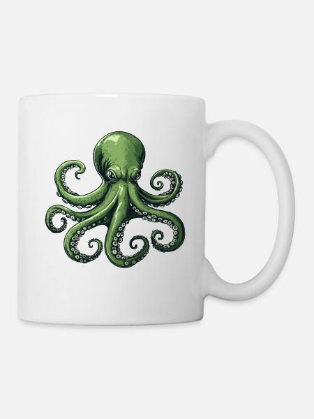 Unterwasser Kraken Illustration - Tasse - Weiß