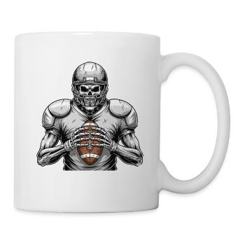 Skelett Fußballspieler gruselig Halloween - Tasse - Weiß - Rechts