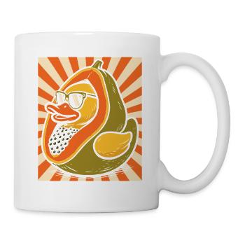 Humorvoller Papaya-Enten-Charakter - Tasse - Weiß - Rechts
