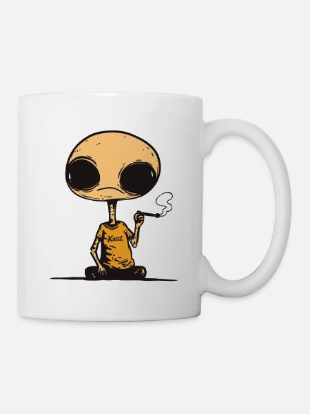 Lässige Alien-Graffiti - Tasse - Weiß