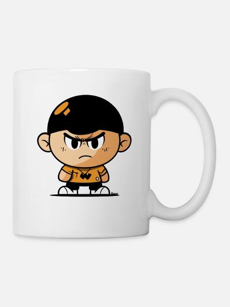 Heftige Karikatur Junge Illustration - Tasse - Weiß