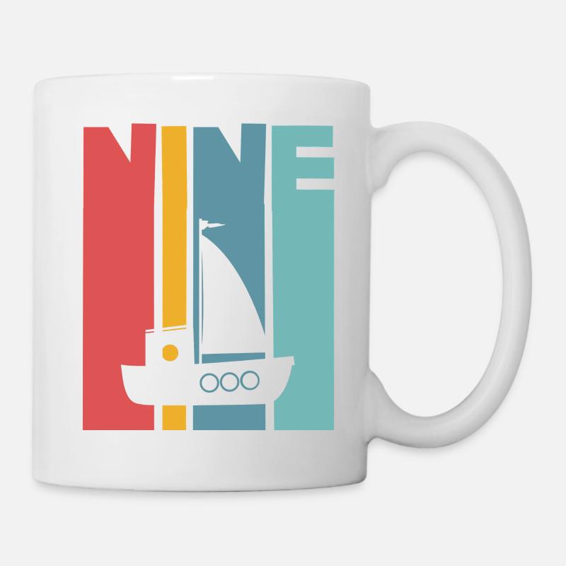 9. Geburtstag Segelschiff - Tasse - Weiß