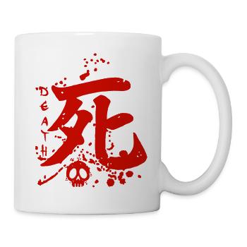 Das Wort Tod auf Japanisch - Tasse - Weiß - Rechts