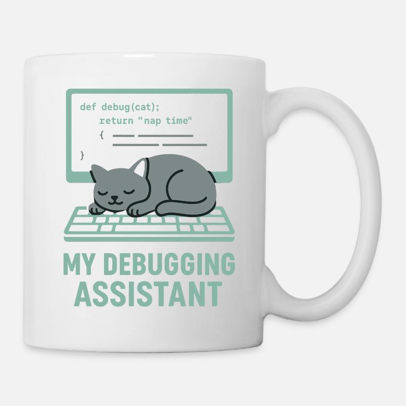 Mon chat assistant de débogage - Mug blanc - blanc